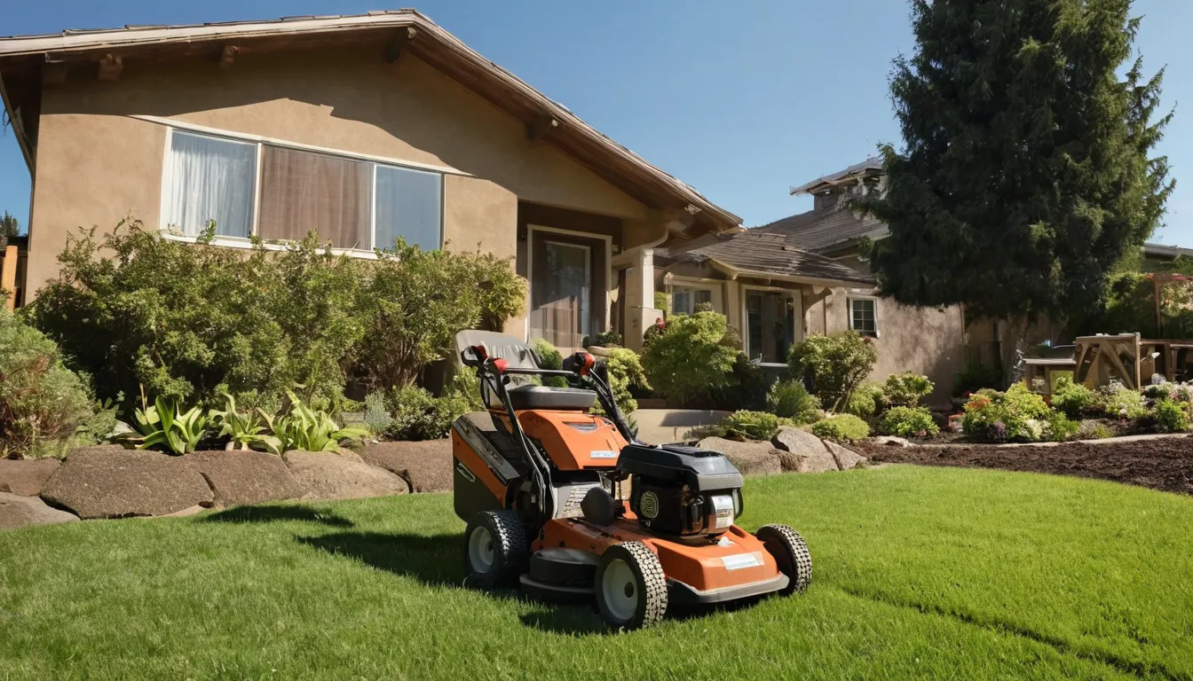 Provider operating a stump grinder on a lawn in Cedar Fort while a homeowner watches from a safe distance